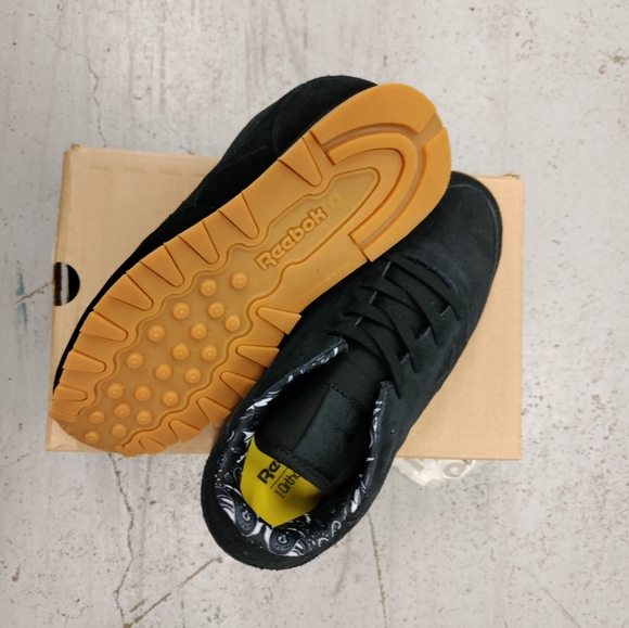🆕 Reebok | Classic Black Suede Ortholite Big Kids Sneakers Size 2.5 & 3 Youth - Picture 6 of 11